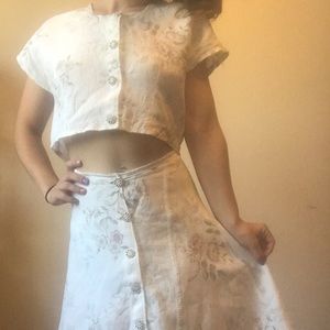 🌸IVORY FLORAL LINEN SET🌸